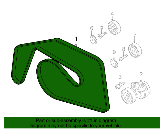 059903137AG Serpentine Belt 20142016 Audi Audi OEM Parts