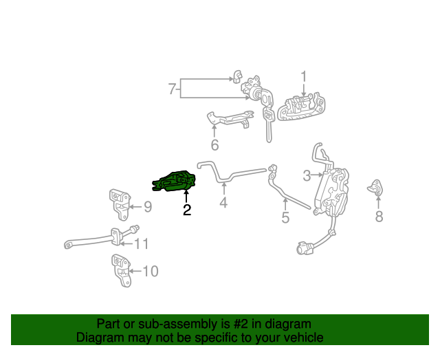 6920642020B1 Handle, Inside 19962000 Toyota RAV4 OEM Parts Quick