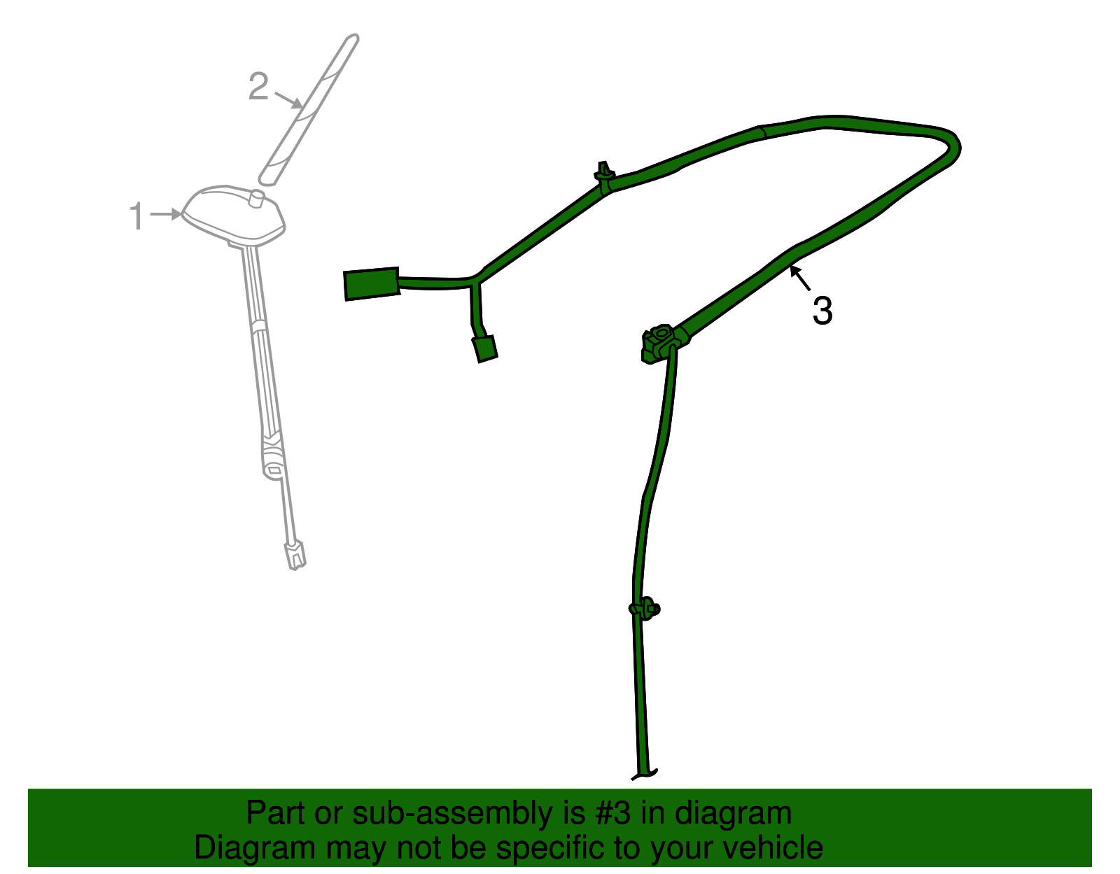 Digital Radio, Mobile Telephone, and Vehicle Location Antenna Cable - GM (96858207)