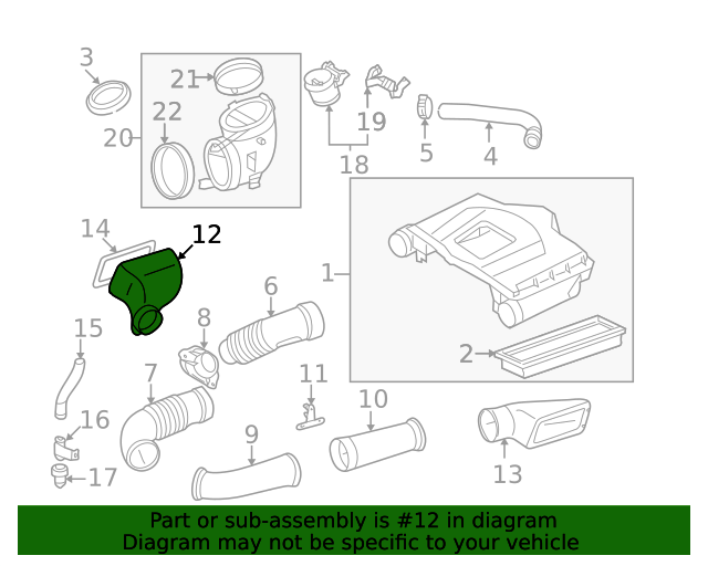 2002-2018 Mercedes-Benz Air Inlet Duct 463-520-01-04 | AutoNationParts.com