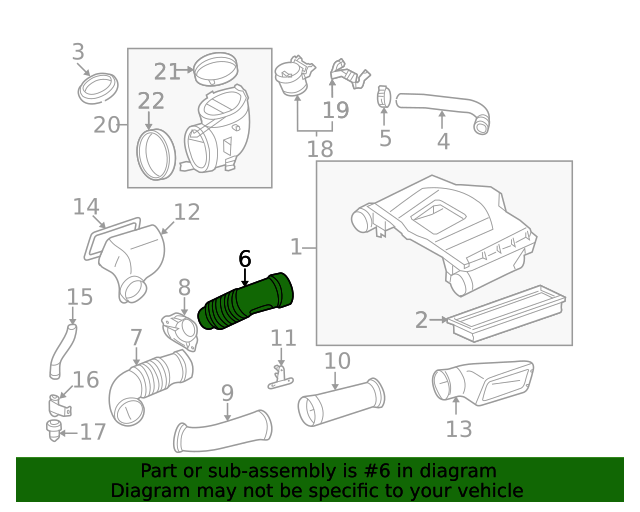 Air Intake Hose For Mercedes GL/GLE/GLS 450, 550, 63 AMG - OEM Replacement A2780902582