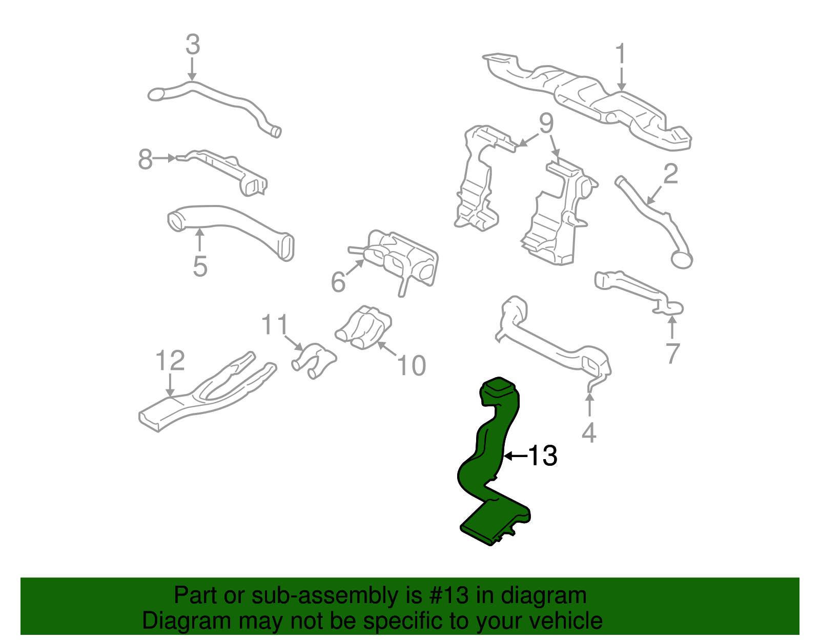 Floor Duct - Ford (YW4Z-18C420-AA)