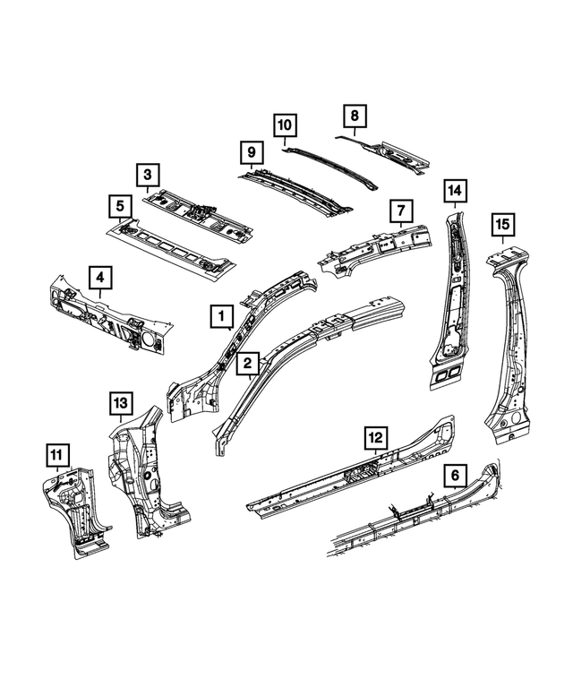 2023 Dodge BPillar Reinforcement, Right 68611887AA My Mopar Parts