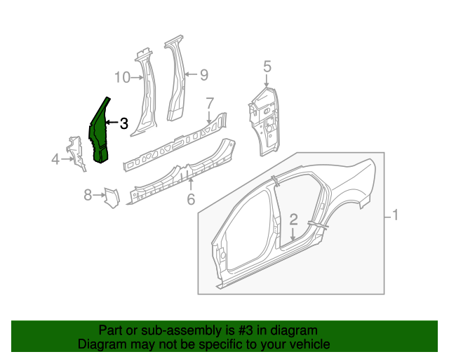 Hinge Pillar Reinforced 3D0-810-517-E