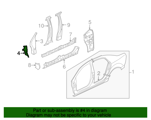 Hinge Pillar Reinforced Gusset 3D0-810-318-C