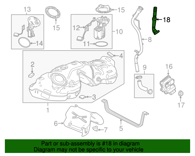 20162018 Cadillac CT6 Fuel Tank Pressure Relief Valve 84060974 GM