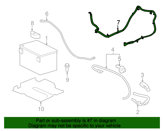 20102013 Cadillac CTS Alternator Battery Jumper Cable 22938095 GM