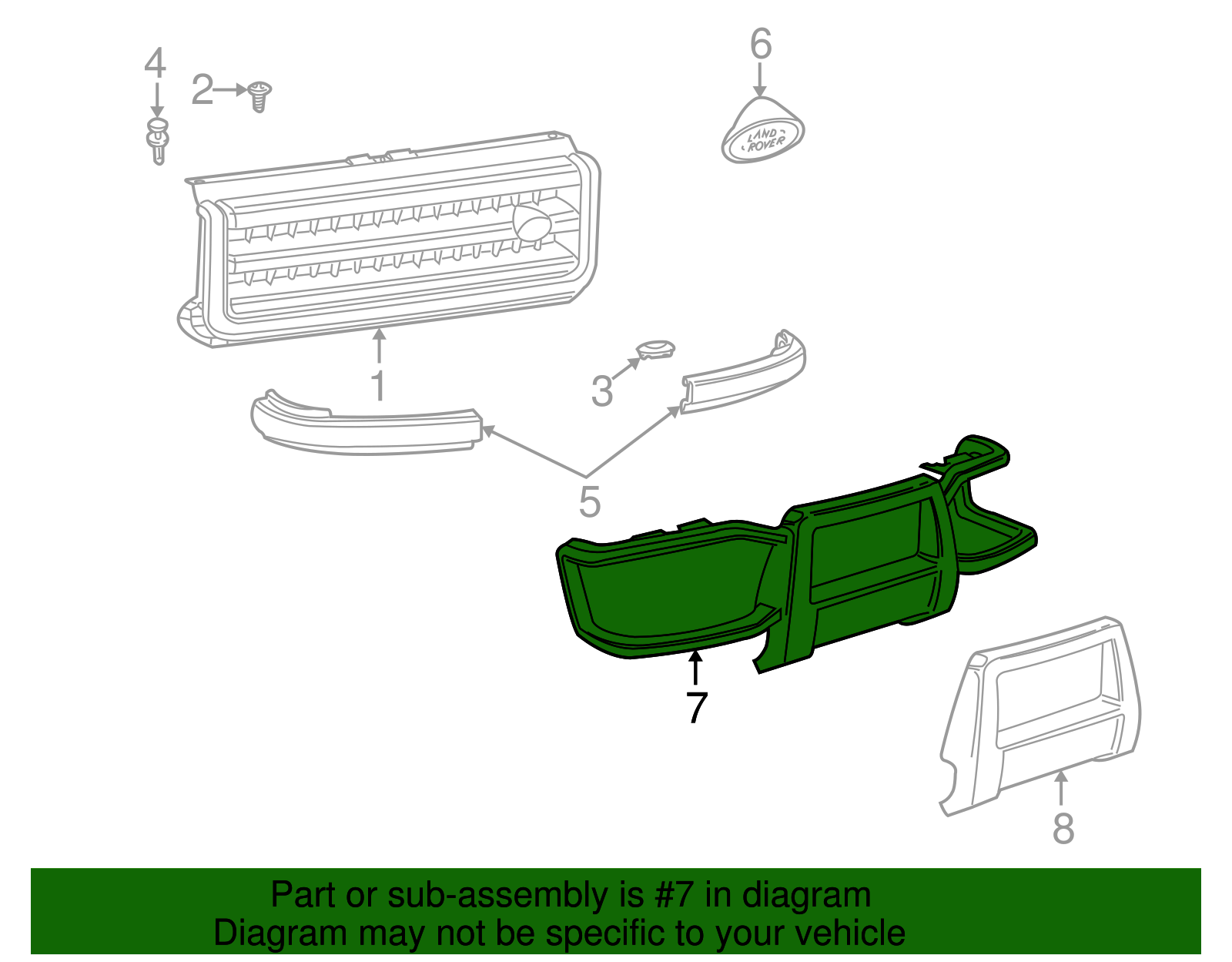 thumbnail image 2 of 99-02 Land Rover Discovery Chrome Grille Trim – Self-Adhesive Peel & Stick (JMA420) 2 of 6