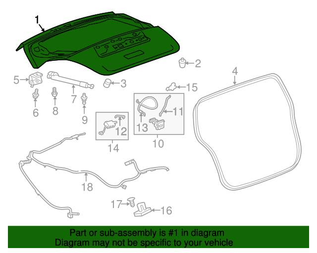 20132016 Chevrolet Liftgate Assembly with Reinforcements 95387499