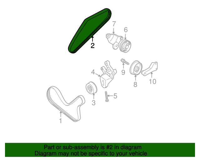 19972005 Mitsubishi Power Steering Belt mn187017 Mitsubishi Parts Warehouse