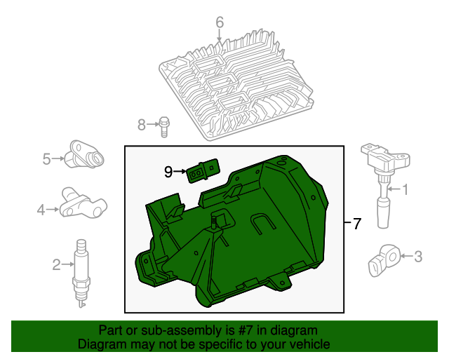 84013975 - Engine Control Module Bracket GM 2014-2019 Cadillac CTS ...