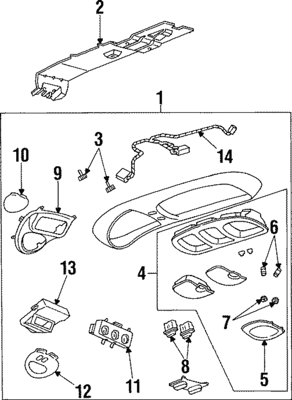 Overhead Console - Ford (YL7Z-78519A70-BAA)