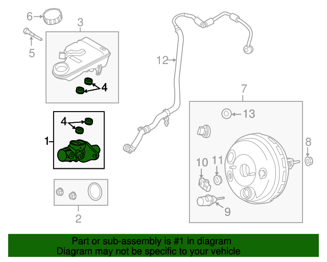 20122018 Ford Focus Master Cylinder CV6Z2140B