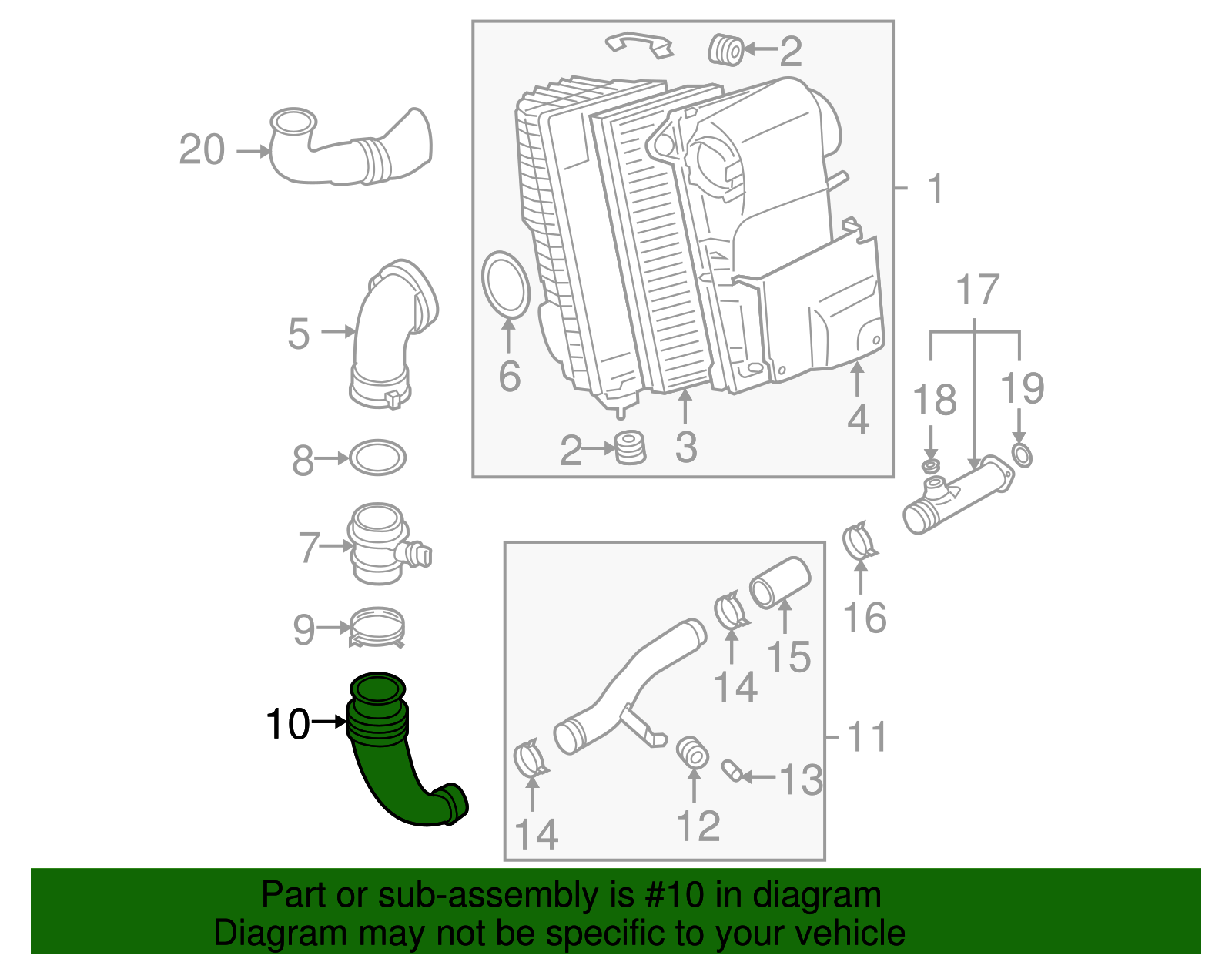 Intake Hose - Volkswagen (7L6-128-628-B)