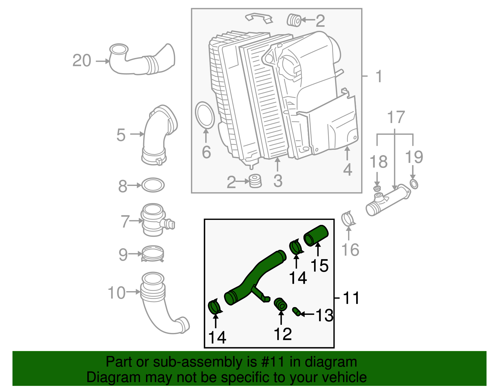 Intake Pipe - Volkswagen (7L6-128-654-B)