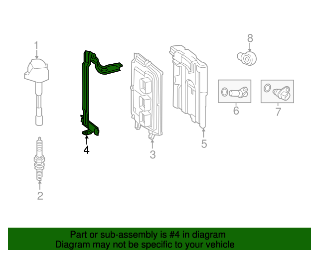 378215K0A00 Bracket, Powertrain Control Module 20142015 Honda