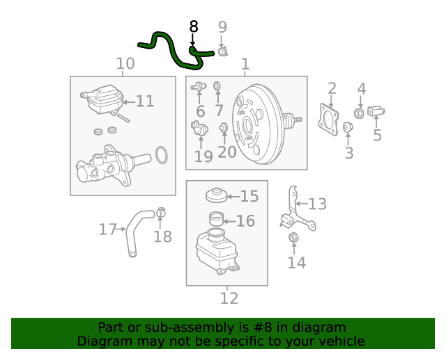20112016 Toyota Sienna Vacuum Hose 4477308040 Toyota Parts Center