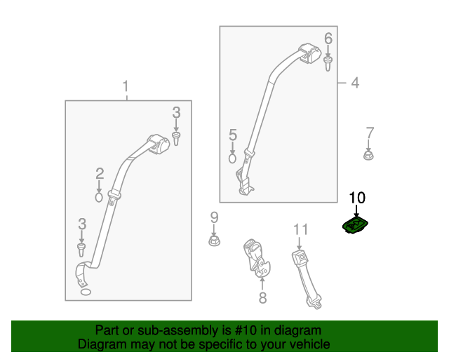 20102012 Ford Taurus Seat Belt Guide AG1Z54613E54AA QuirkParts
