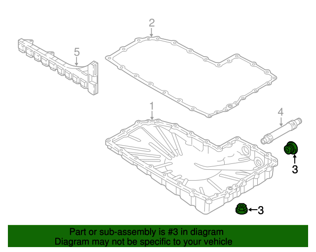 2016 Audi Trans Pan Drain Plug WHT005623A Genuine Audi Parts