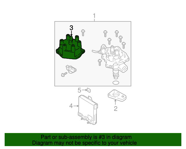 19962004 Nissan Distributor Cap 221620W00A QuirkParts