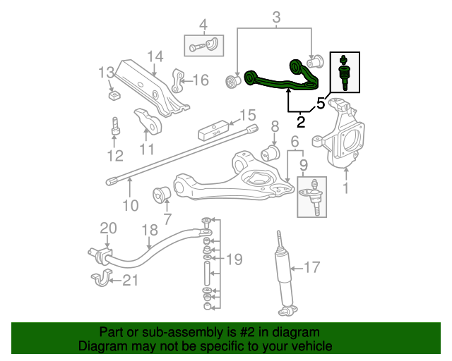 19992014 GM Upper Control Arm 15864153 GMPartsNow
