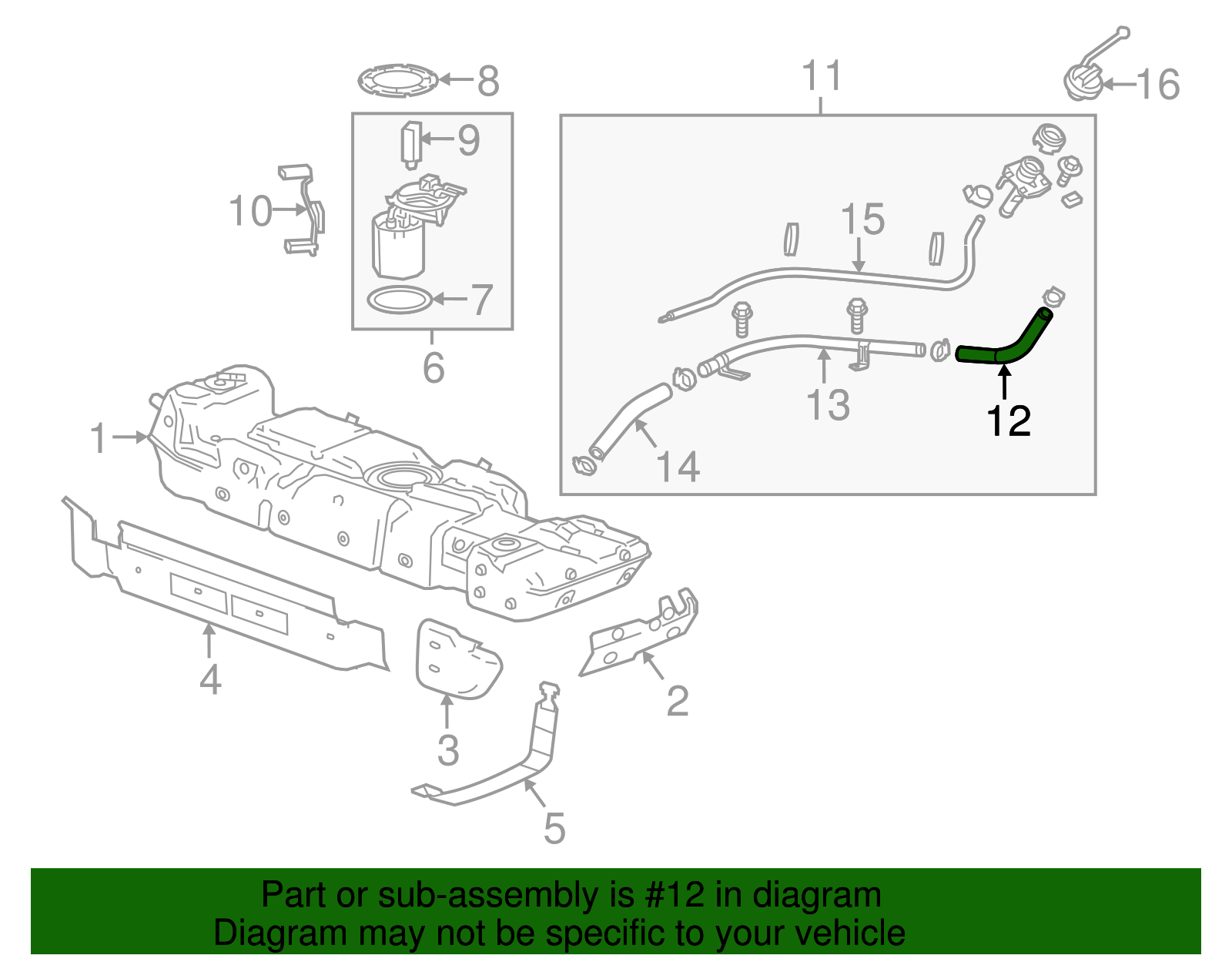 Fuel Tank Filler Hose - GM (84018883)