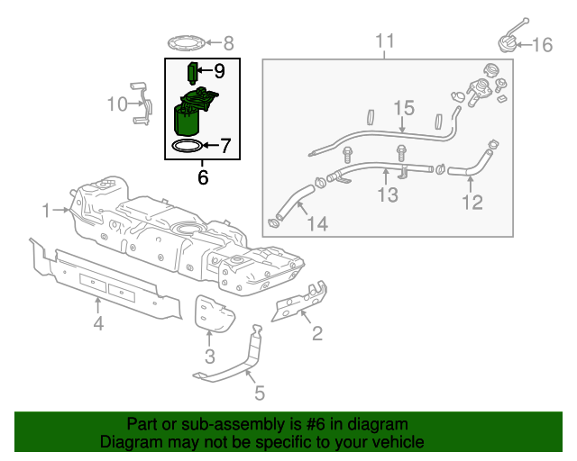 20172020 GM Fuel Tank Fuel Pump Module Kit without Level Sensor, with