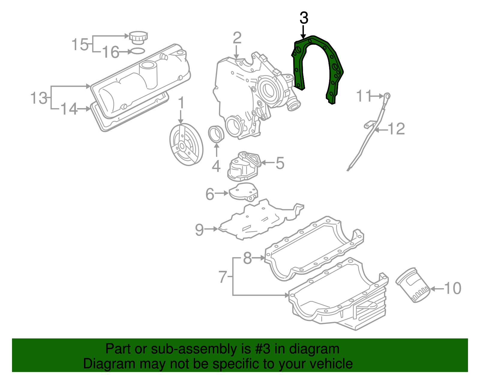 Engine Front Cover Gasket - GM (10189276)
