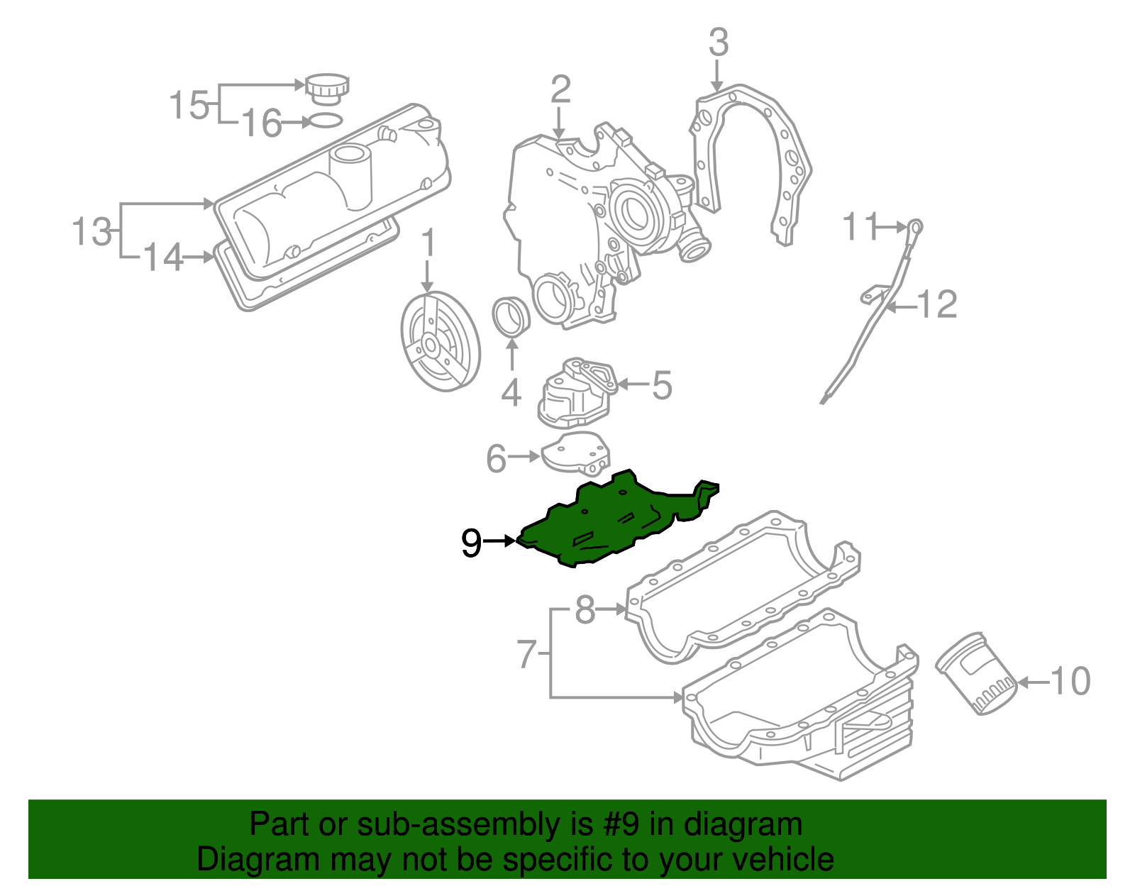 Engine Crankshaft Oil Deflector - GM (12570269)