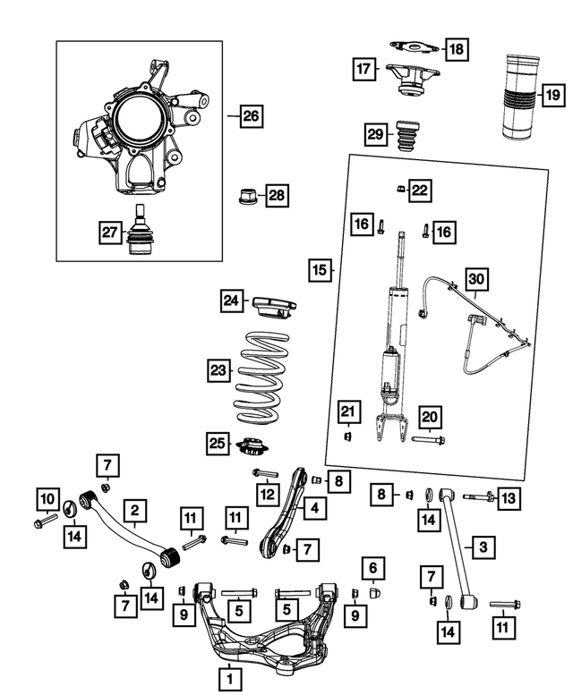 20162021 Jeep Grand Cherokee Suspension Shock Absorber Kit, Right 68298926AE Mopar eStore