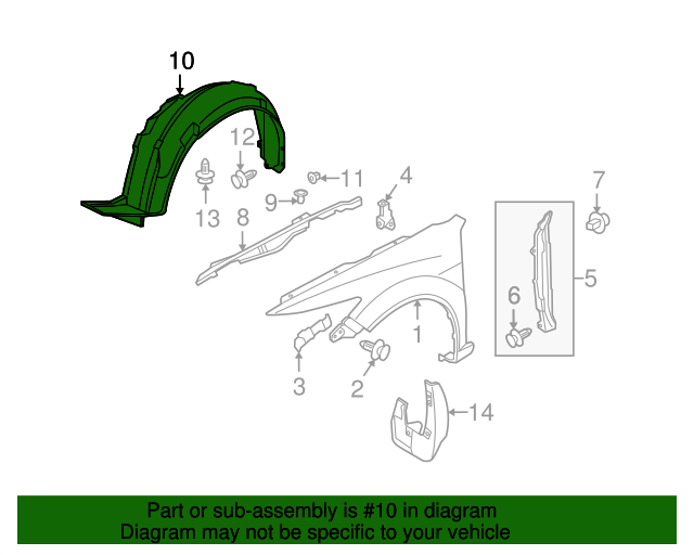 Genuine OEM Acura Fender Liner Part 74100TL2A10 Acura Parts For Less