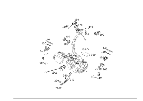 TRQ Left Side Fuel Pump Module Assembly For 2012-2018 Mercedes-Benz C/E/CLS/GLK Models