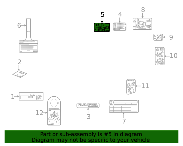 2016-2024 GM Fuel Cap Information Label 84089673 | TascaParts.com