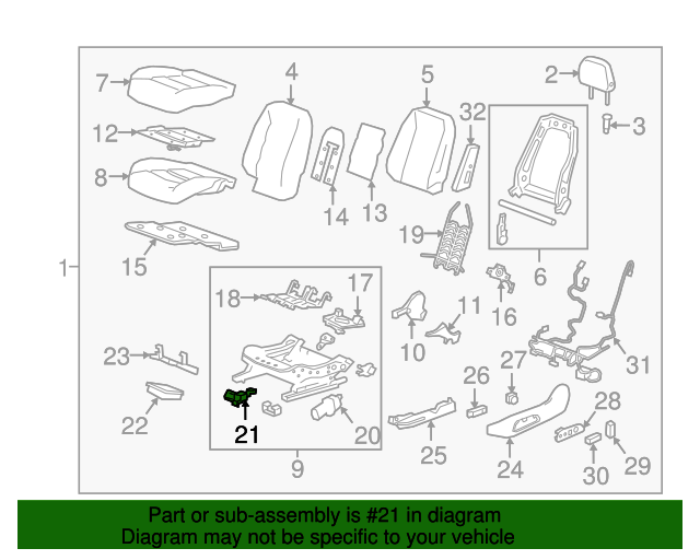 20162022 GM Front Driver Side Seat Tilt Adjuster Actuator 13513121