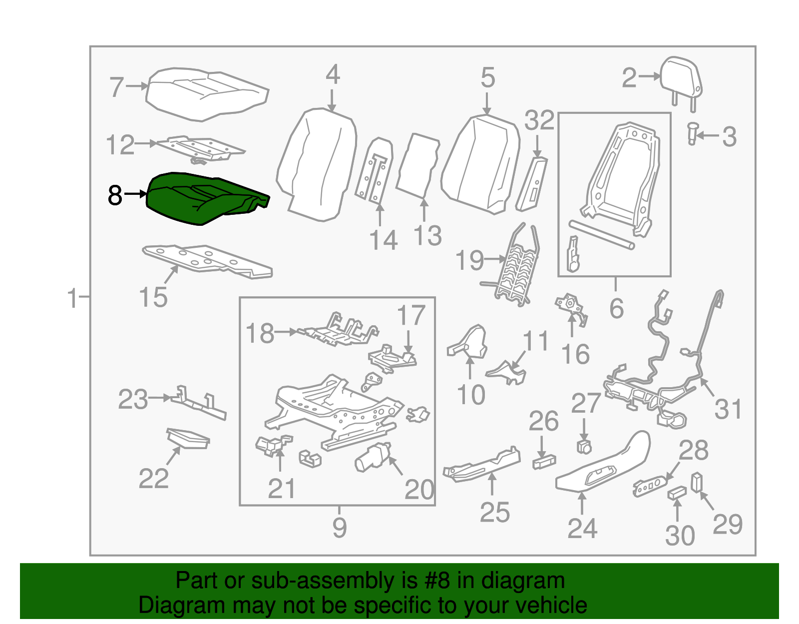 Front Seat Cushion Pad - GM (84382833)