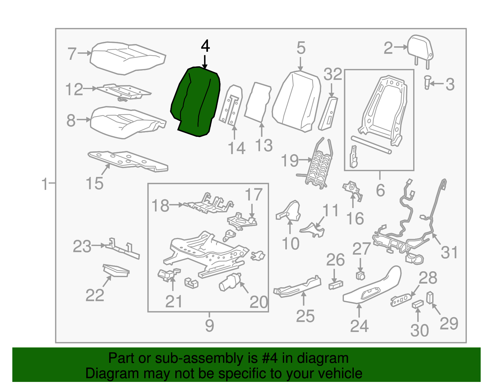 Seat Back Cover - GM (84351447)