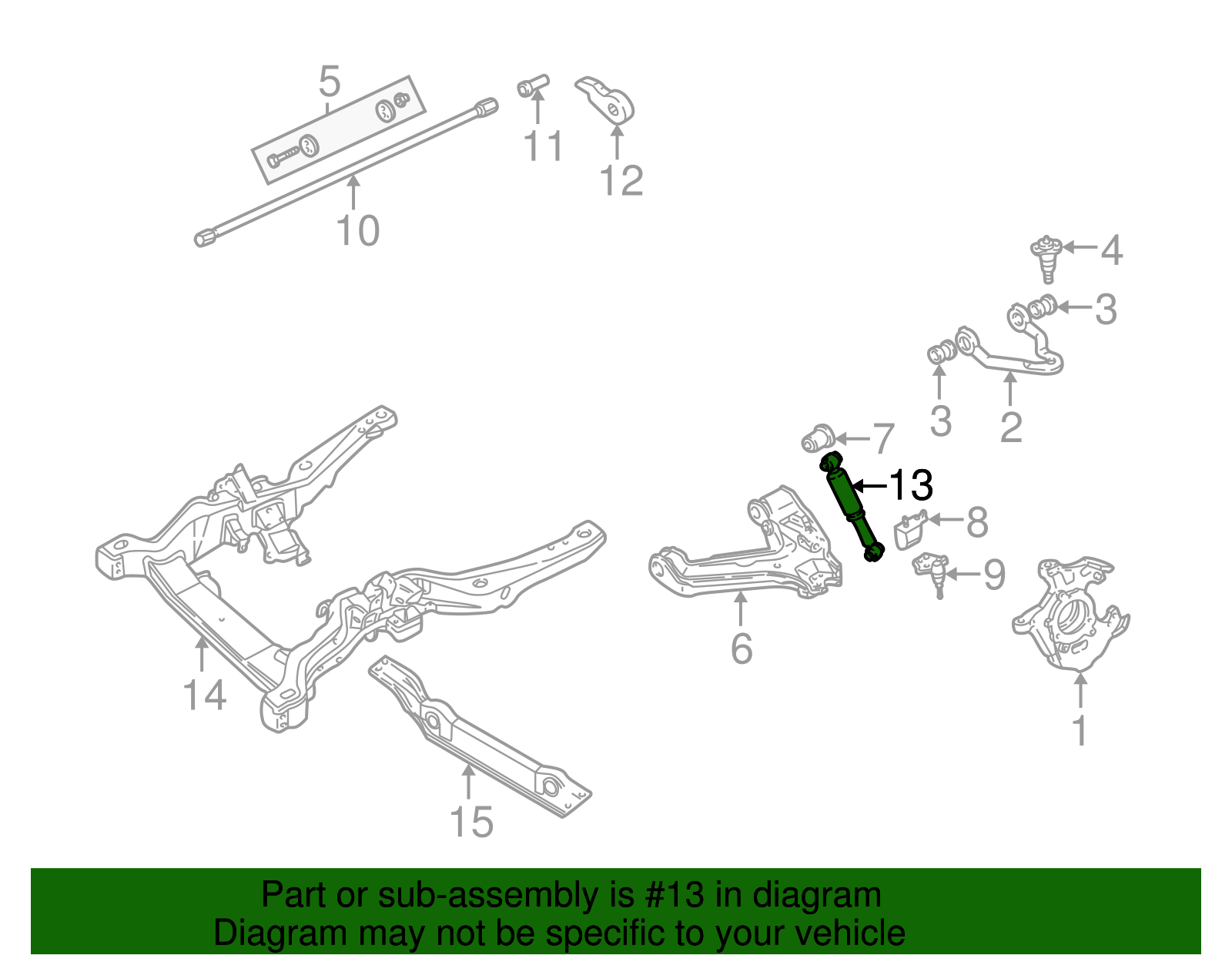 Premium Gas Charged Rear Shock Absorber - GM (88945195)