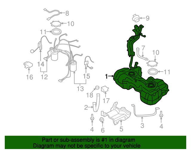 20152018 Audi Fuel Tank 5N0201060BF Genuine Audi Parts