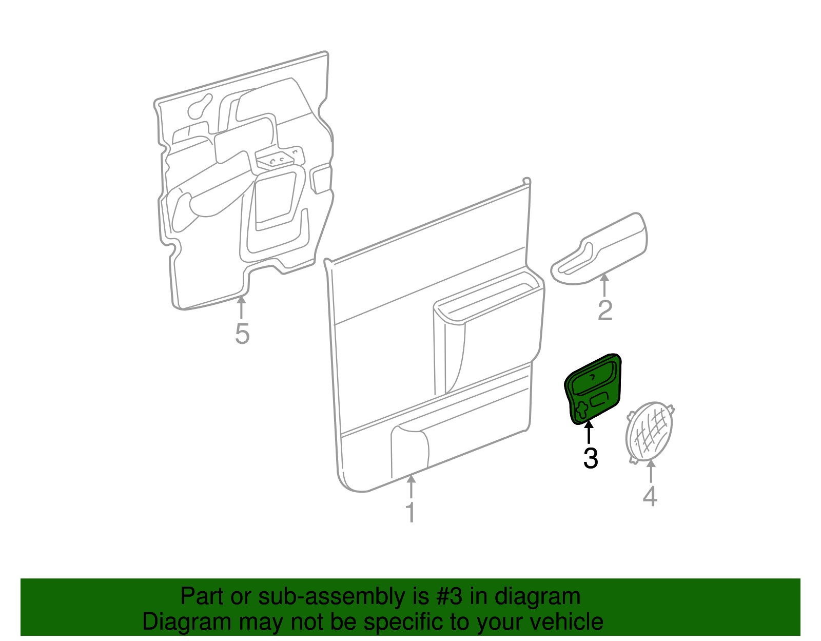 Interior Door Handle Trim - GM (93228609)