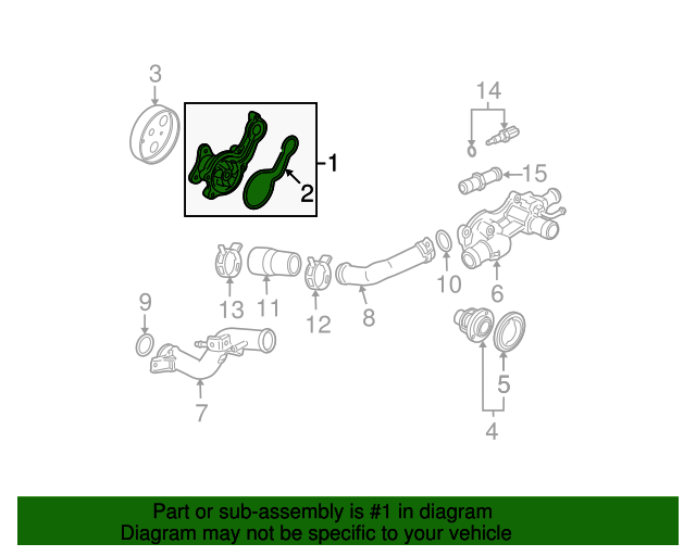 19200RMEA01 Water Pump 2007 2008 Honda Fit Genuine Honda Parts