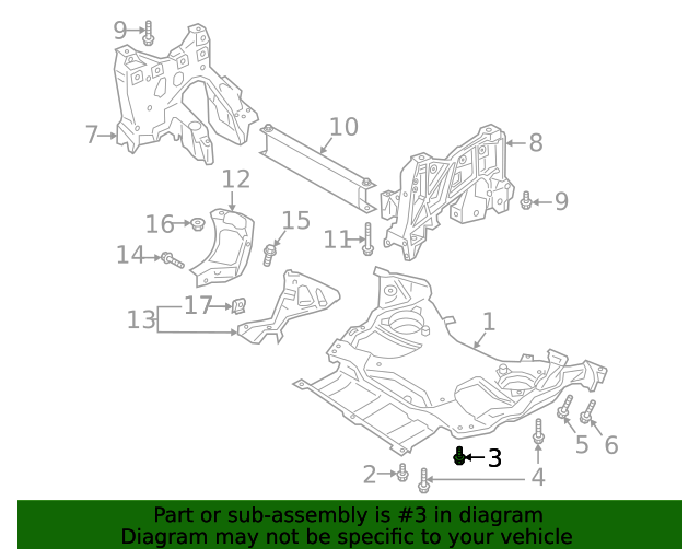 N91243301 Engine Cradle Mount Bolt 20192023 Audi Audi OEM Parts