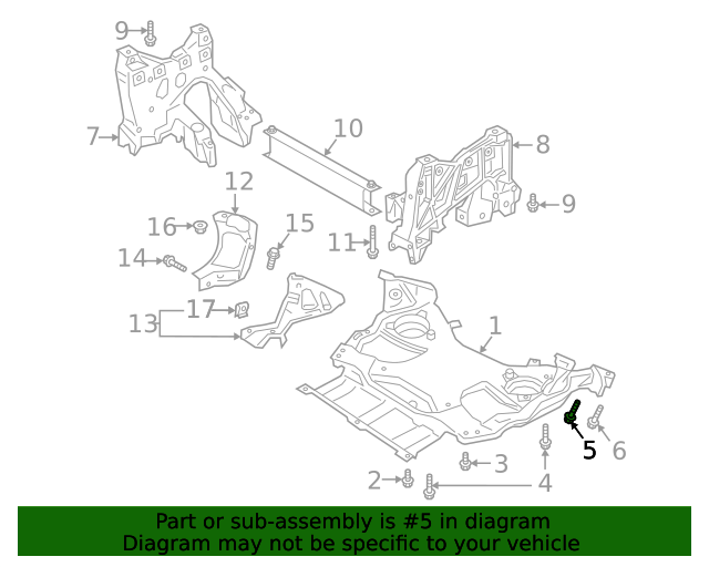 N91273601 Engine Cradle Mount Bolt 20192023 Audi Audi OEM Parts