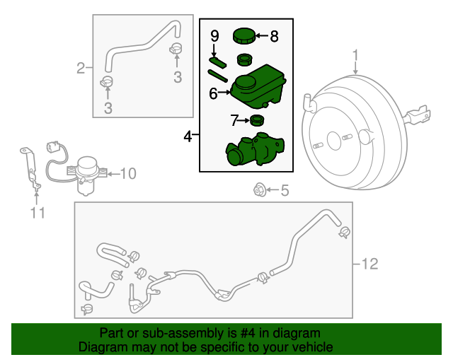 20142016 Subaru Master Cylinder 26401FJ062 Subaru Parts For You