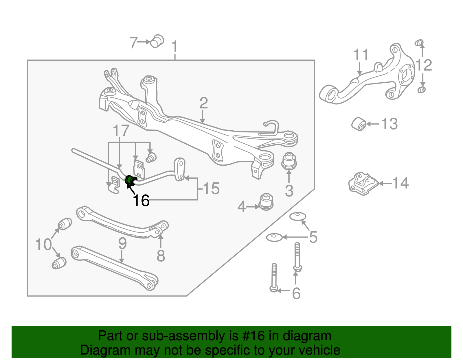 Insulator, Rear Stab Shf - GM (90496706)