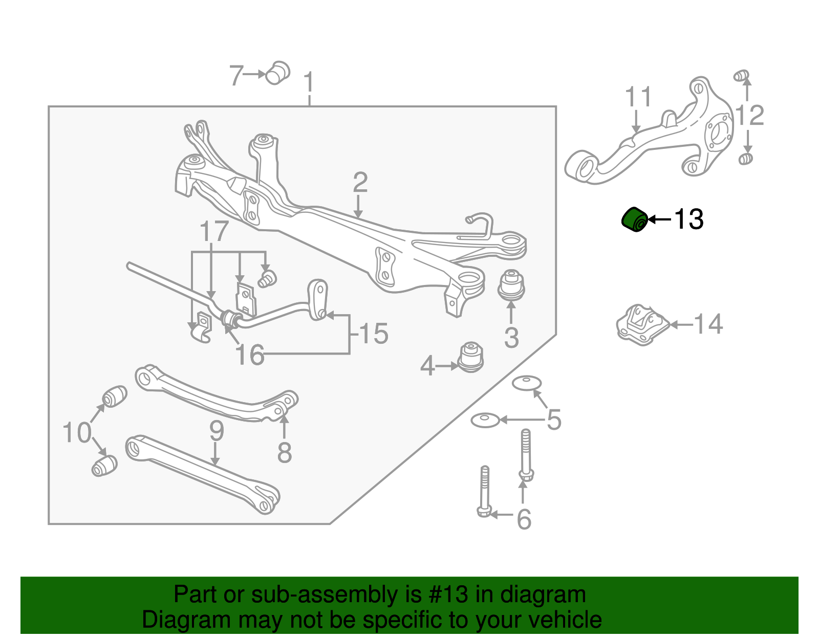 Rear Suspension Trailing Arm Bushing - GM (90495585)