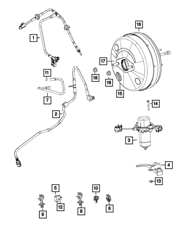 20142016 Ram Brake Booster Vacuum Hose 68167956AA My Mopar Parts