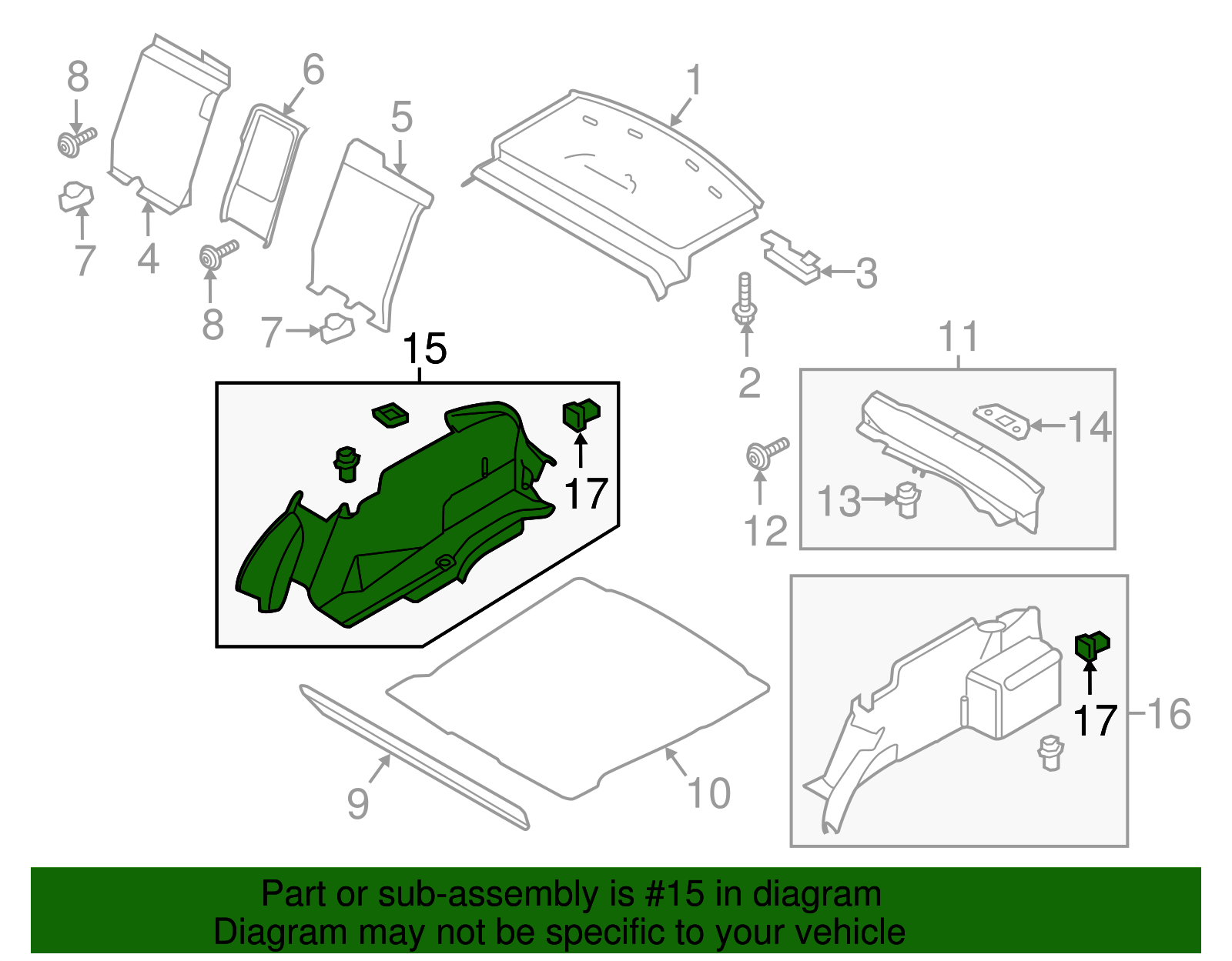 Trunk Side Trim - Ford (GD9Z-5445422-BC)