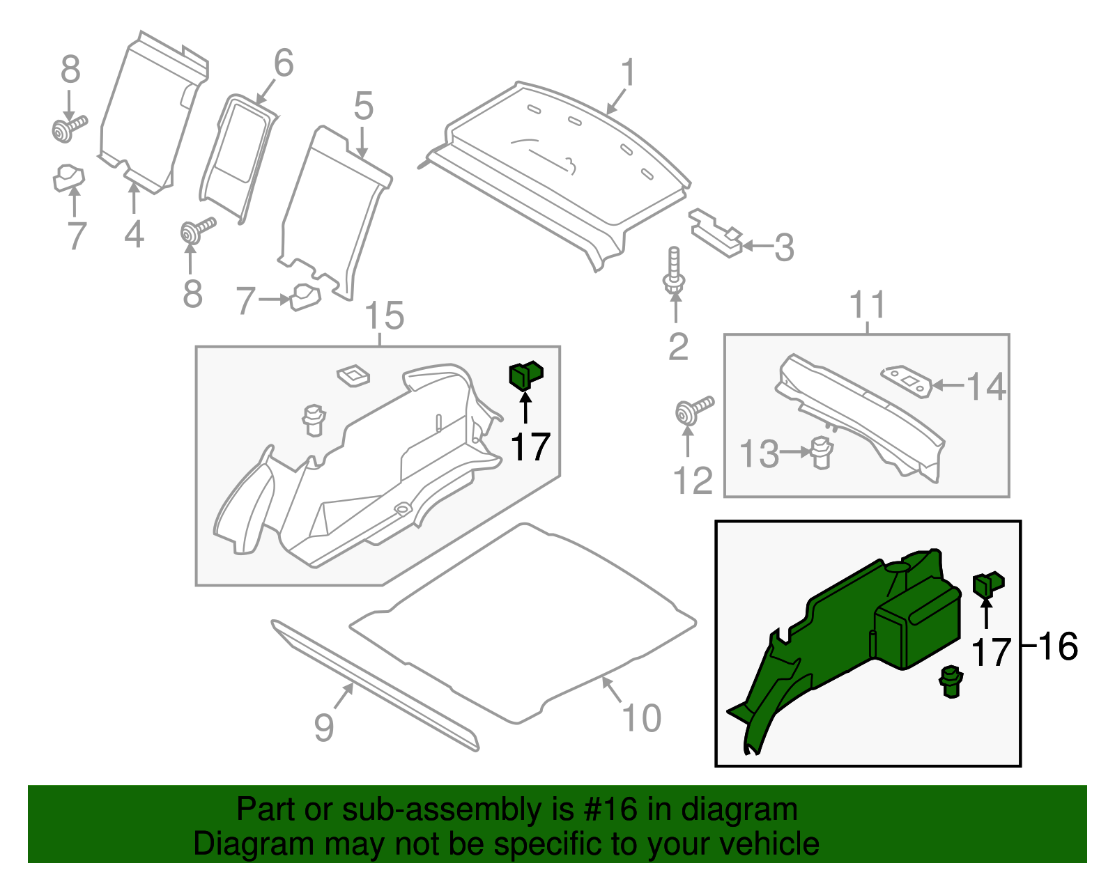 Trunk Side Trim - Ford (GD9Z-5445423-BC)