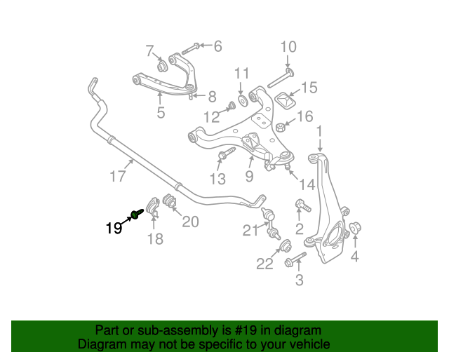 20042019 Nissan Stabilizer Bar Bolt 081B72301A QuirkParts