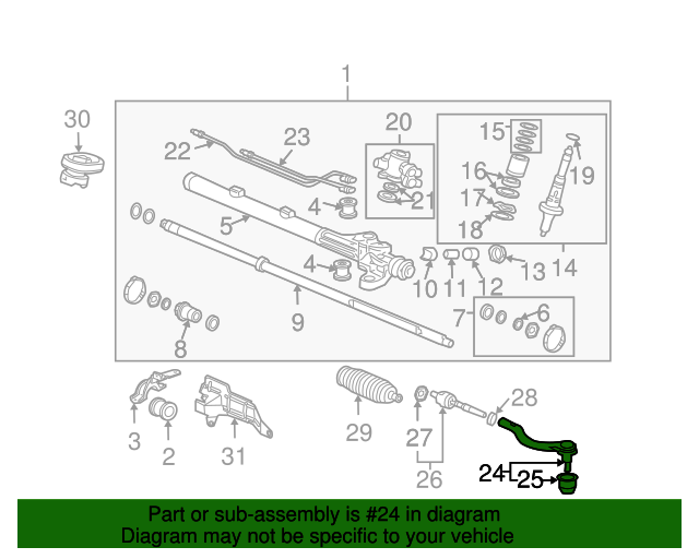 OEM 20032007 Honda Accord End, R Tie Rod 53540SDAA01 Majestic